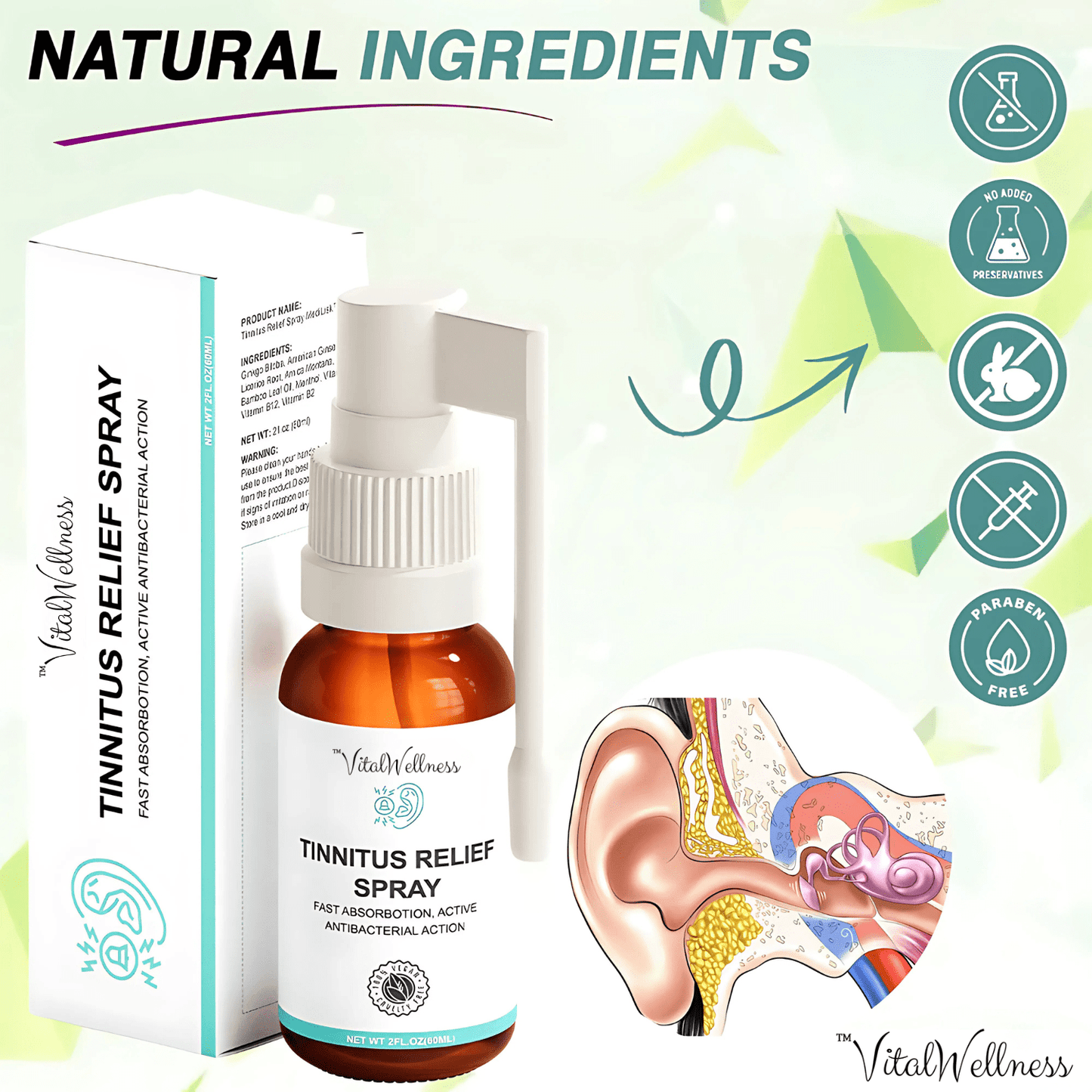 Luna Milis VitalWellness™ Tinnitus Relief Spray | Solve tinnitus with noticeable improvement within 7 days or get your money back!